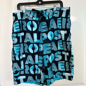 Areropostale  Men's Blue Graphic Shorts
